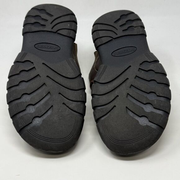 Skechers Fisherman Sandals Mens 10 Brown Leather Chunky Sole Casual Comfort Dad - Picture 15 of 16